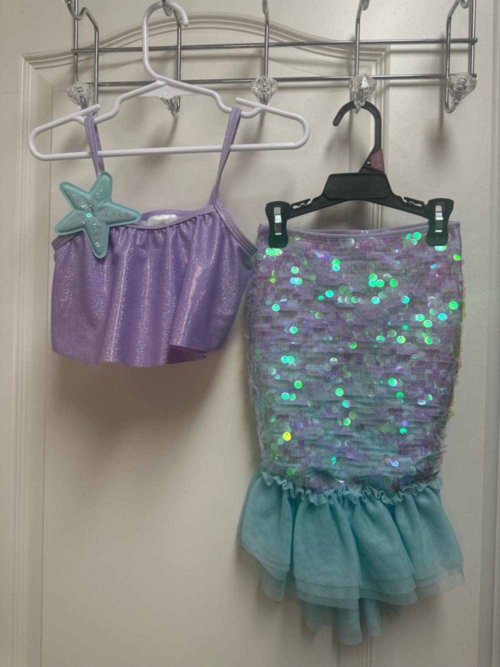 Disney Ariel Mermaid Sequin Costume Swim Set - Lavender & Aqua